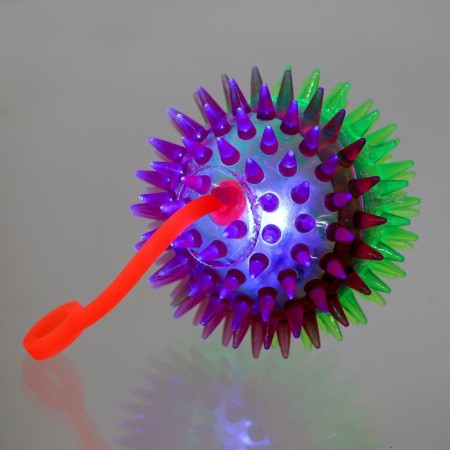 Light ball on rubber band, 6.5 cm, transparent, set 3 pcs, mix-2