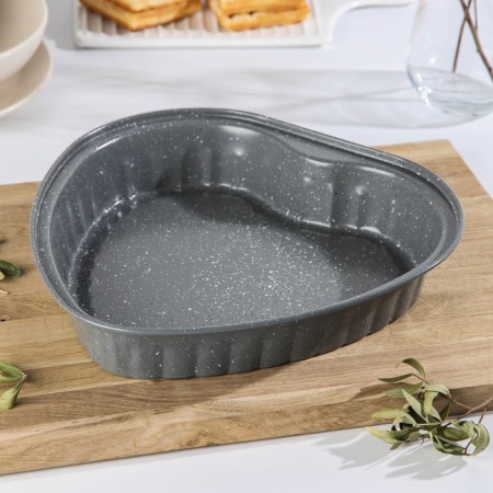 The form for baking "Elin marble. Heart ", 27 × 27.5 cm, anti -stick coating, gray color
