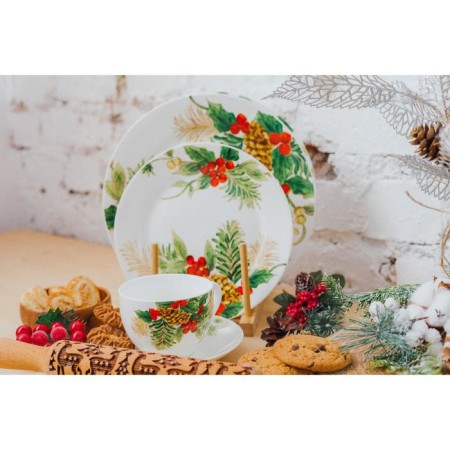 Porcelain dinner lunch share "Christmas", d = 25.5 cm-5