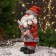 Santa Claus "Colored fur coat and with a flashlight on the staff" 30 cm, moves, red-gray