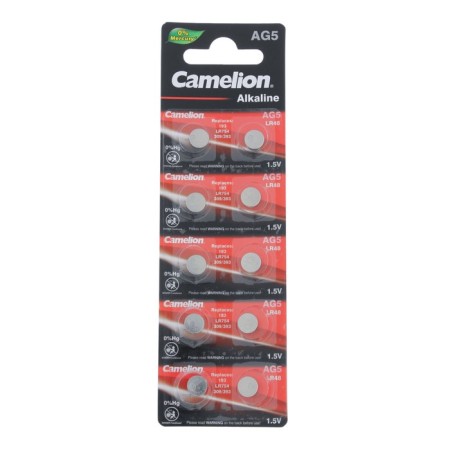 Battery Alkalin Camelion Mercury Free, AG5 (393, LR754) -10BL, 1.5V, blister, 10 pcs.-2