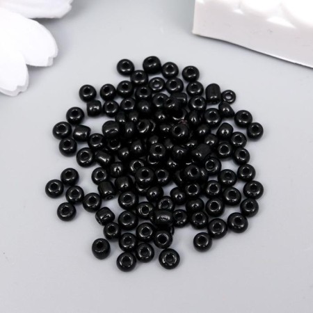 Round beads 6/0 "black" 20 g-1