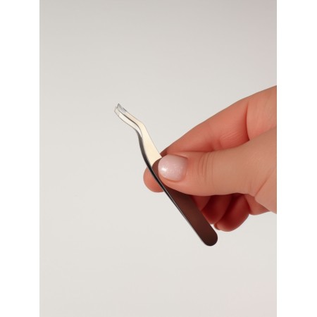 Pinzet No. 3 Narrow curved 9*1cm silver zip QF-4