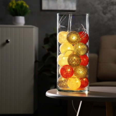 Garland “thread” 5 m with nozzles “red-blue”, IP20, transparent thread, 20 LED, glow warm white, 220 V-1