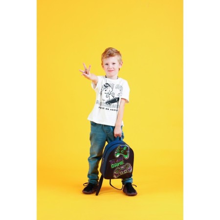 Backpack School Textile "Joystick", with stripes, 27x23 × 10 cm-8