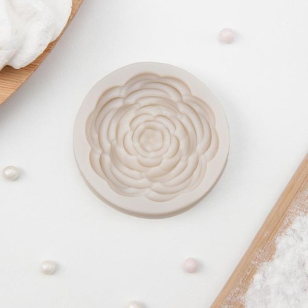 Mold "Beautiful Rose", silicone, 5.7 × 5.7 × 1.2 cm, color mix-6