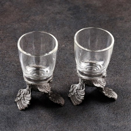 A set of 2 stacks-frauds "partridge", d = 4.5cm h = 8.5cm-3