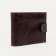 Men's purse on a button, for bills, for cards, for coins, brown color