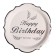 Paper plates "Happy birthday", in a set 6 pieces, silver color
