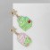 Emall earrings "frogs" magic, green color in gold