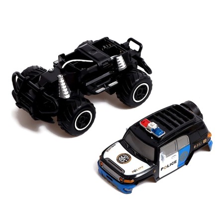 Radio -controlled jeep "Police" works on batteries, black color-3