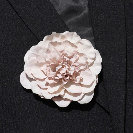 Brooch-stroke textile "flower" peony, color gray color-1