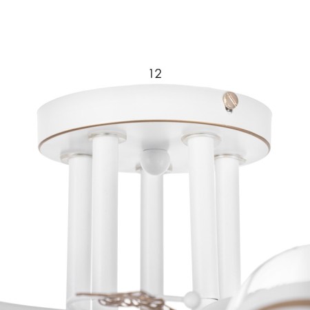 Mia chandelier 5x60W E27 white, gold 59x18x24cm-6