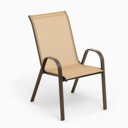Set of garden furniture: table + 2 stools, beige, textile-5