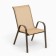 Set of garden furniture: table + 2 stools, beige, textile