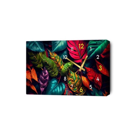 Carty clock wall-colored "multi-colored leaves", silent, 35 x 60 cm