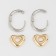 Earrings with the removable element "Transformer" heart, color silver with gold