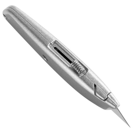 Universal knife Deli DL4260 112072, trapezoidal blade, 3 spare blades, 19 mm-1