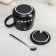Ceramic mug with a lid and a spoon "Zubastik", 480 ml, color mix