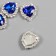 Decor for creativity Metal "Medalon Heart in Rhilizers" Blue 1.8x1.7 cm
