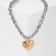 Piece on a decorative basis "heart" voluminous, color silver with gold, 40 cm