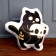 Soft toy "cat" with a skull, black color