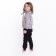 Suit for a girl (sweatshirt, trousers), gray/bunnies, height 98 cm