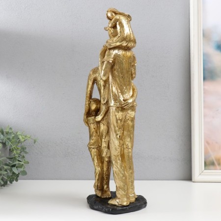 Souvenir Polystone "Strong Family" Gold 44x15x13 cm-1