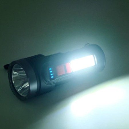 Manual battery, 1.5 and 3 watts, 1200 mAh, USB, COB, 4 modes, 14 x 5.5 cm-3