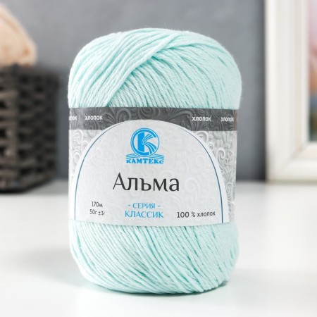 Yarn "Alma" 100% cotton 170m/50g (107 menthols)