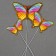 Set for decorating the cake "Butterflies", 10 pcs., Multi -colored