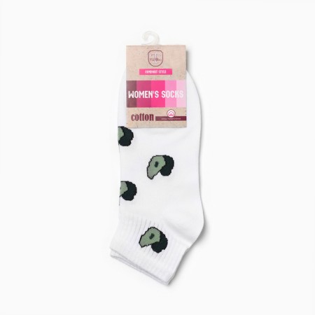 Women's socks "avocado", white color, rr 25-2