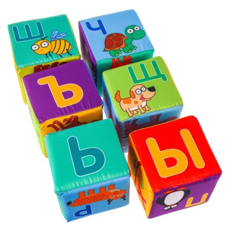 Soft toy “Blue Tractor: Learn the Alphabet”, Cubes, 6 pcs, 10 × 10 cm-2