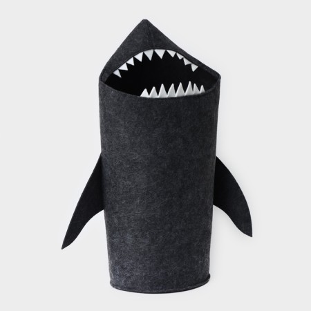 Funny “shark” storage basket, 31 × 26 × 75 cm, dark gray color-1