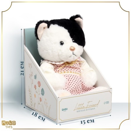 Soft toy "Little Friend", a cat in a pink dress-1