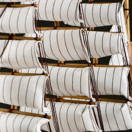 The ship souvenir medium “three -masted”, white side with a black strip, white sails, mix, 41 x 37 x 8 cm-9