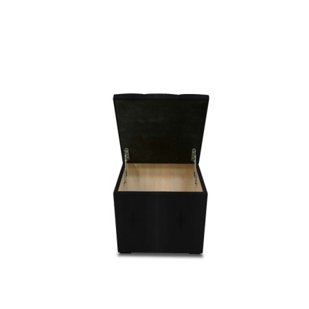 Puff with a lid and weight, 400 × 400 × 420 mm, eco -leather, Marvel Black color-1