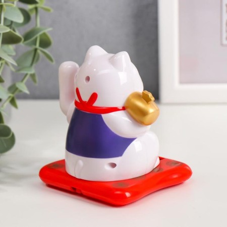 Plastic pendulum from the solar battery "Cat Mani-Neko in a vest" MIX 9x7.5x7 cm-2