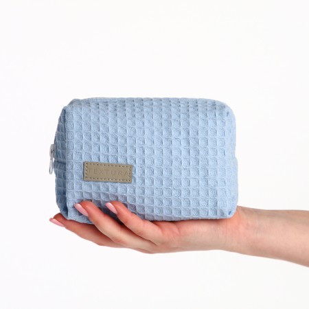 Textura zipper cosmetic bag, blue color-9