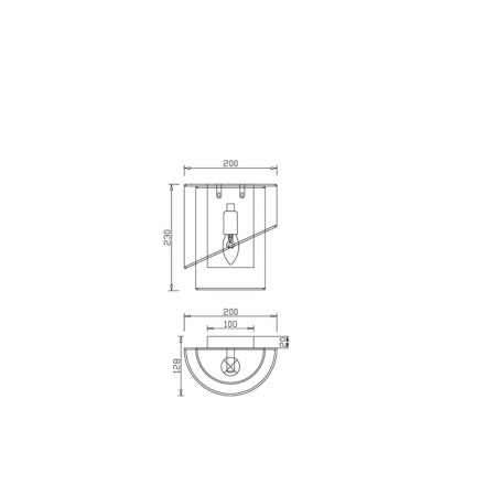 Wall lamp 40W, 1HE14, 23x20 cm, brass-3