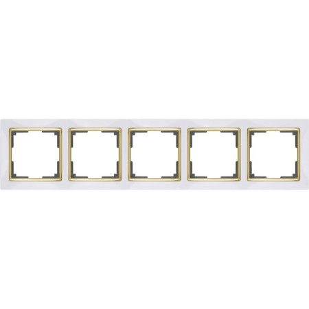 Frame on 5 posts WL03-FRAME-05-WHITE-GD, Color Gold, White