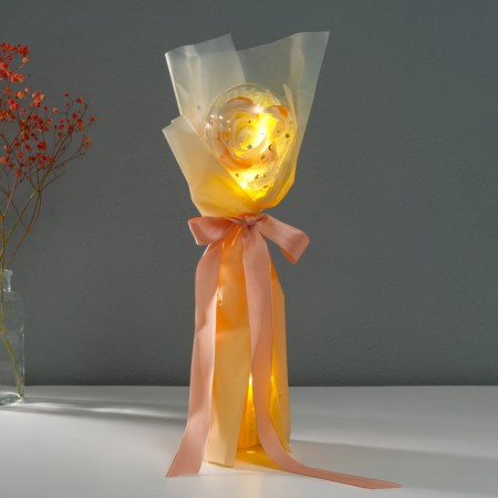 A bouquet of soap petals "Rose in a ball" beige 8.5x8.5x36 cm-1