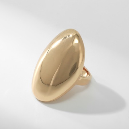 Ring Metal "Trend" Oval is large, gloss, color gold, size 18-1