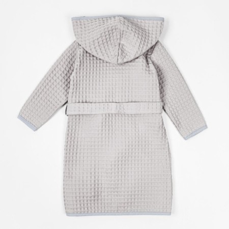 Халат детский с капюшоном Amarobaby Waffle, рост 98-104 см, цвет серый-12