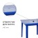 Square table, 80x80x74 cm, blue color