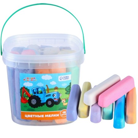 Set of colored crayons Blue Tractor, 16 pieces, 8 colors-8