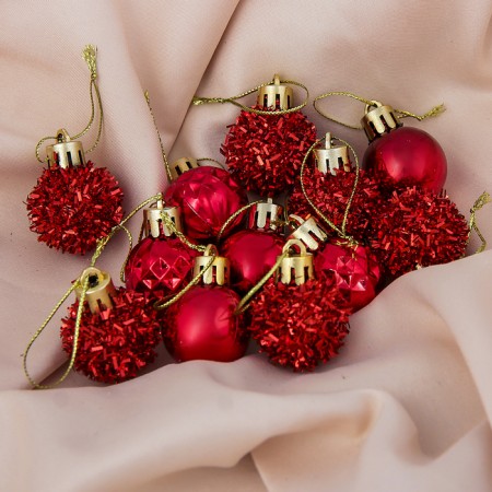 Set of balls plastic D-2.5 cm, 12 pcs "Arrive" red