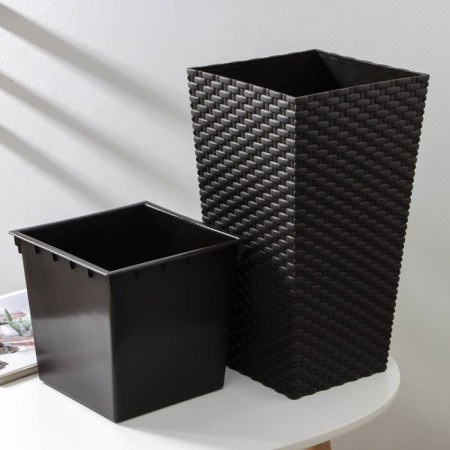Kashpo for flowers with a “rattan” insert, insert 4.9 liters, brown color-2