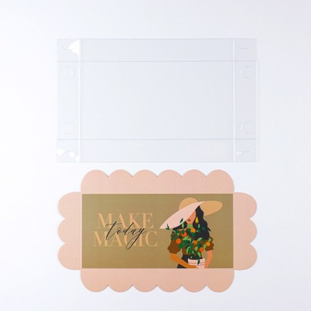 Cookie box, confectionery packaging with PVC lid, Make Today Magic, 10.5 x 21 x 3 cm-5