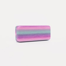 Glasses for glasses, cracker, length 16 cm, pink/green color
